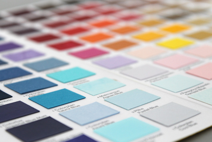Wide range of coloured materials