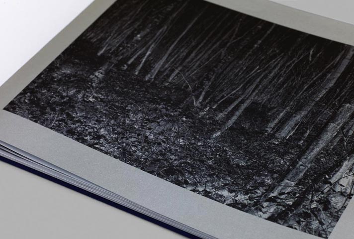 Black on metallic silver paper
